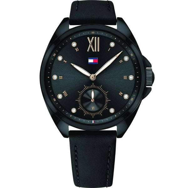 Tommy Hilfiger Women's 1781991 Damski Black Leather Watch