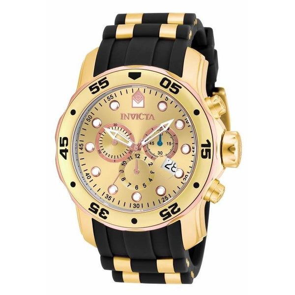 Invicta Men's 17884 Pro Diver Scuba Multi-Function Black and Gold-Tone Polyurethane Watch
