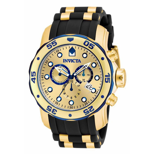 Invicta Men's 17887 Pro Diver Scuba Multi-Function Black and Gold-Tone Polyurethane Watch