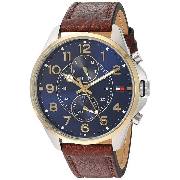 Tommy Hilfiger Men's 1791275 Dean Chronograph Brown Leather Watch