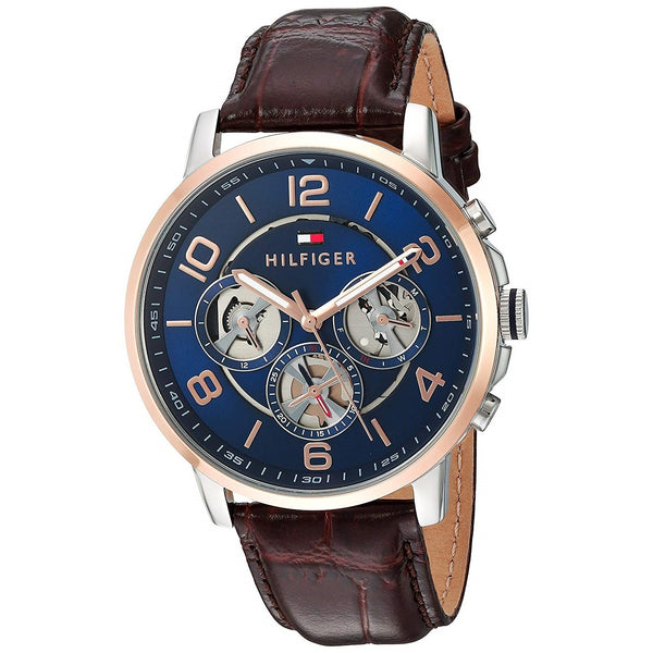 Tommy Hilfiger Men's 1791290 Keagan Chronograph Black Leather Watch