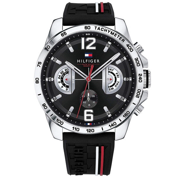 Tommy Hilfiger Men's 1791473 Sport Chronograph Black Silicone Watch