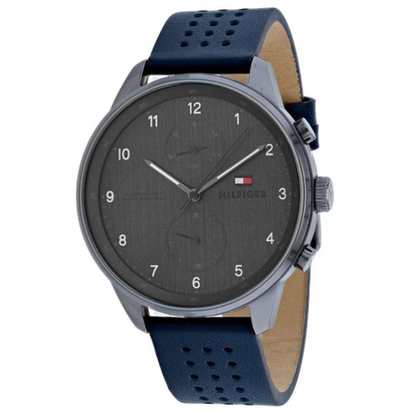 Tommy Hilfiger Men's 1791578 Chase Blue Leather Watch