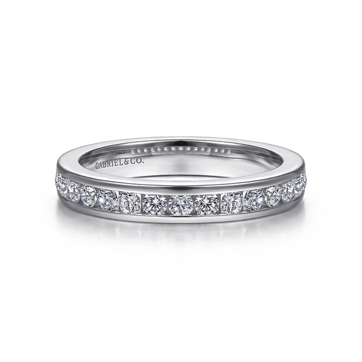 Gabriel & Co 14K White Gold 0.50ctw Channel Set Diamond Anniversary Band - AN14214W44JJ