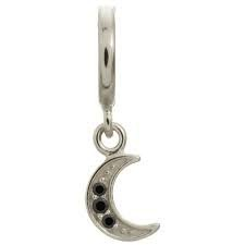 Black Moon Shine Drop Charm (Silver/Black)