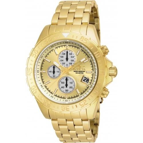 Invicta Men's 18854 Aviator Multi-Function Gold-Tone Stainless Steel Watch