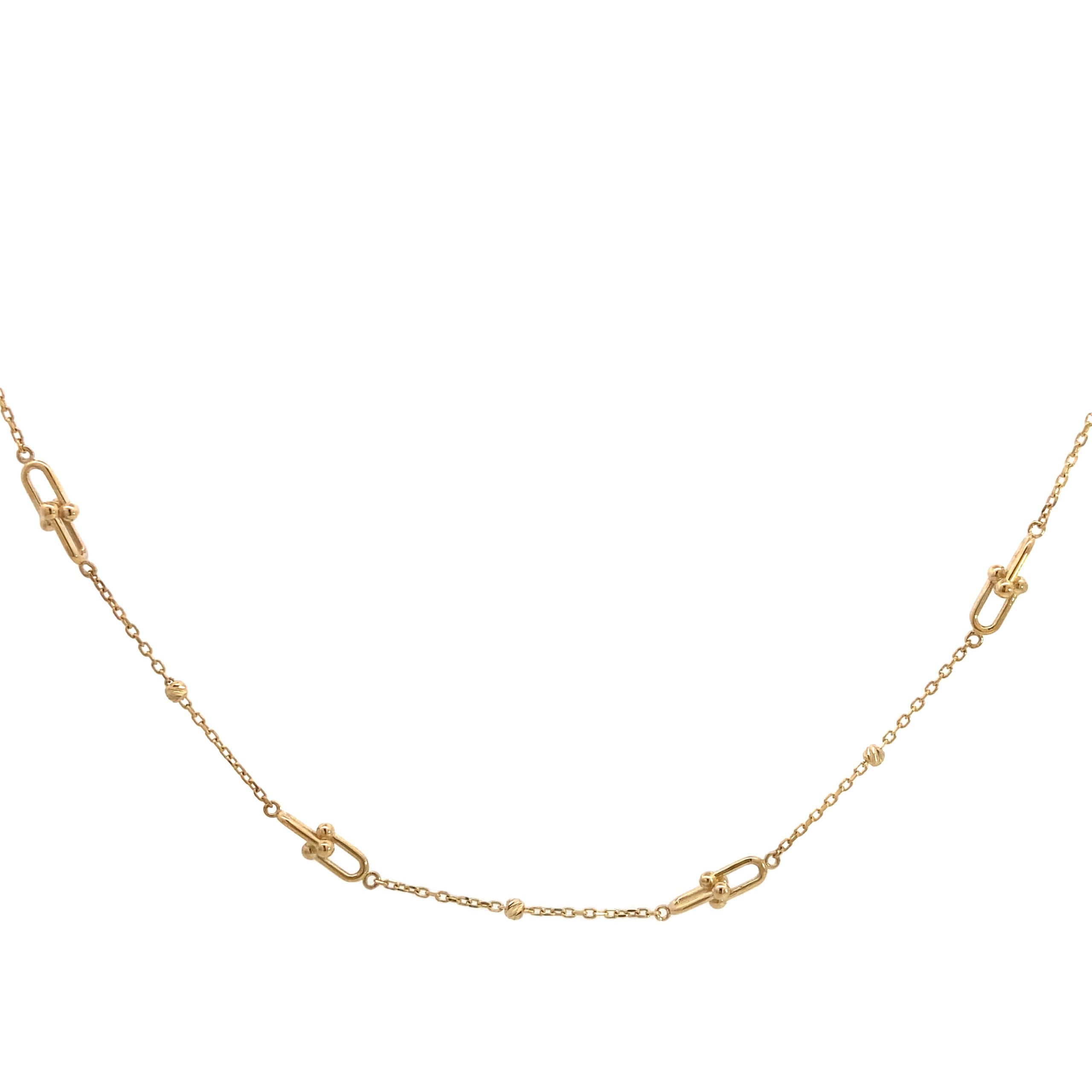 14K Gold Double Link Necklace