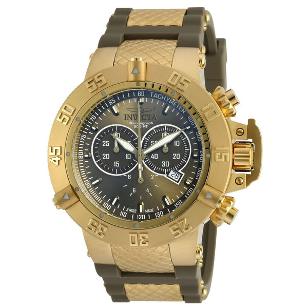 Invicta Men's 19339 Subaqua Noma III Chronograph Gold-Tone and Green Polyurethane and Stainless Steel Watch