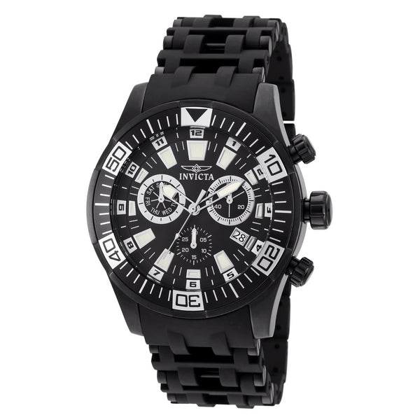 Invicta Men's 19533 Sea Spider Black and Silver Polyurethane and Stainless Steel Watch