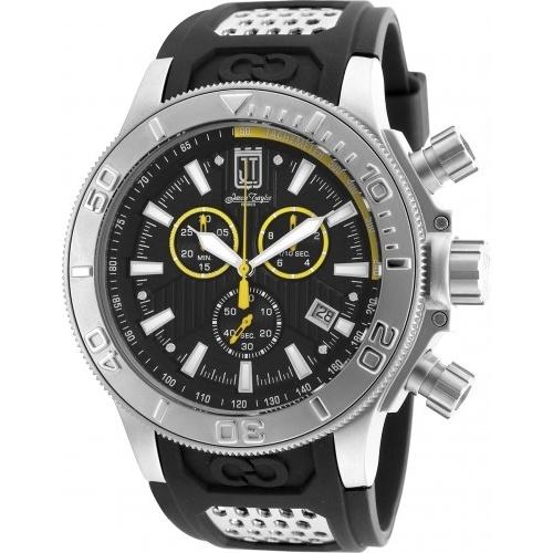 Invicta Men's 19576 Jason Taylor Chronograph Black and Silver Polyurethane and Stainless Steel Watch