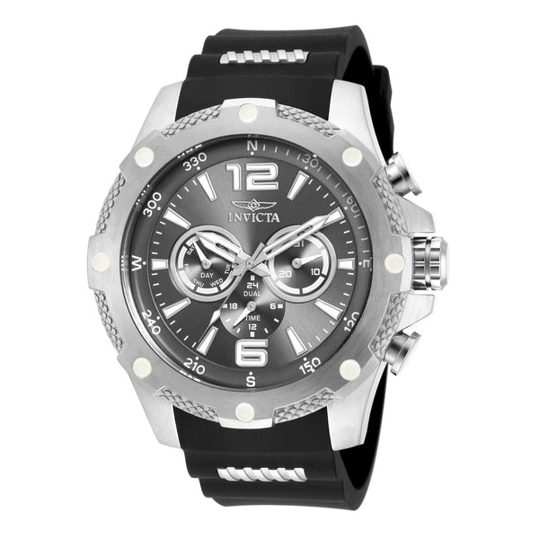 Invicta Men's 19656 I-Force Chronograph Black and Silver Polyurethane and Stainless Steel Watch