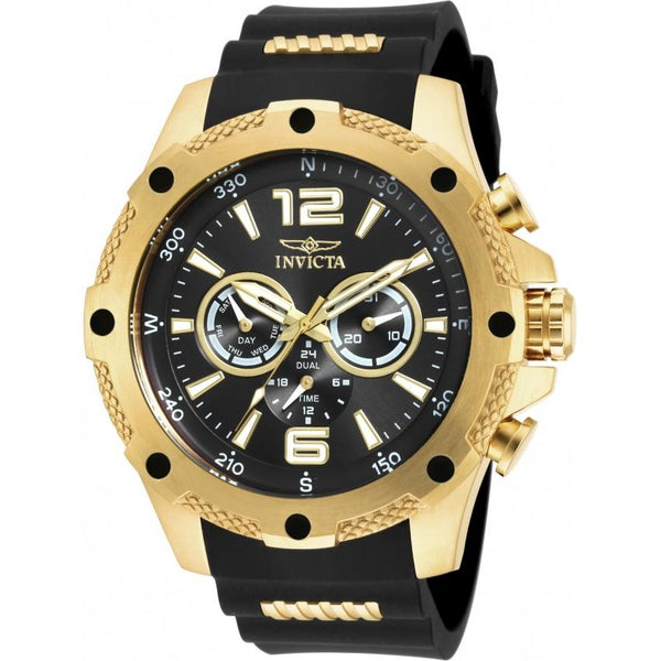Invicta Men's 19658 I-Force Chronograph Black and Gold-Tone Polyurethane and Stainless Steel Watch