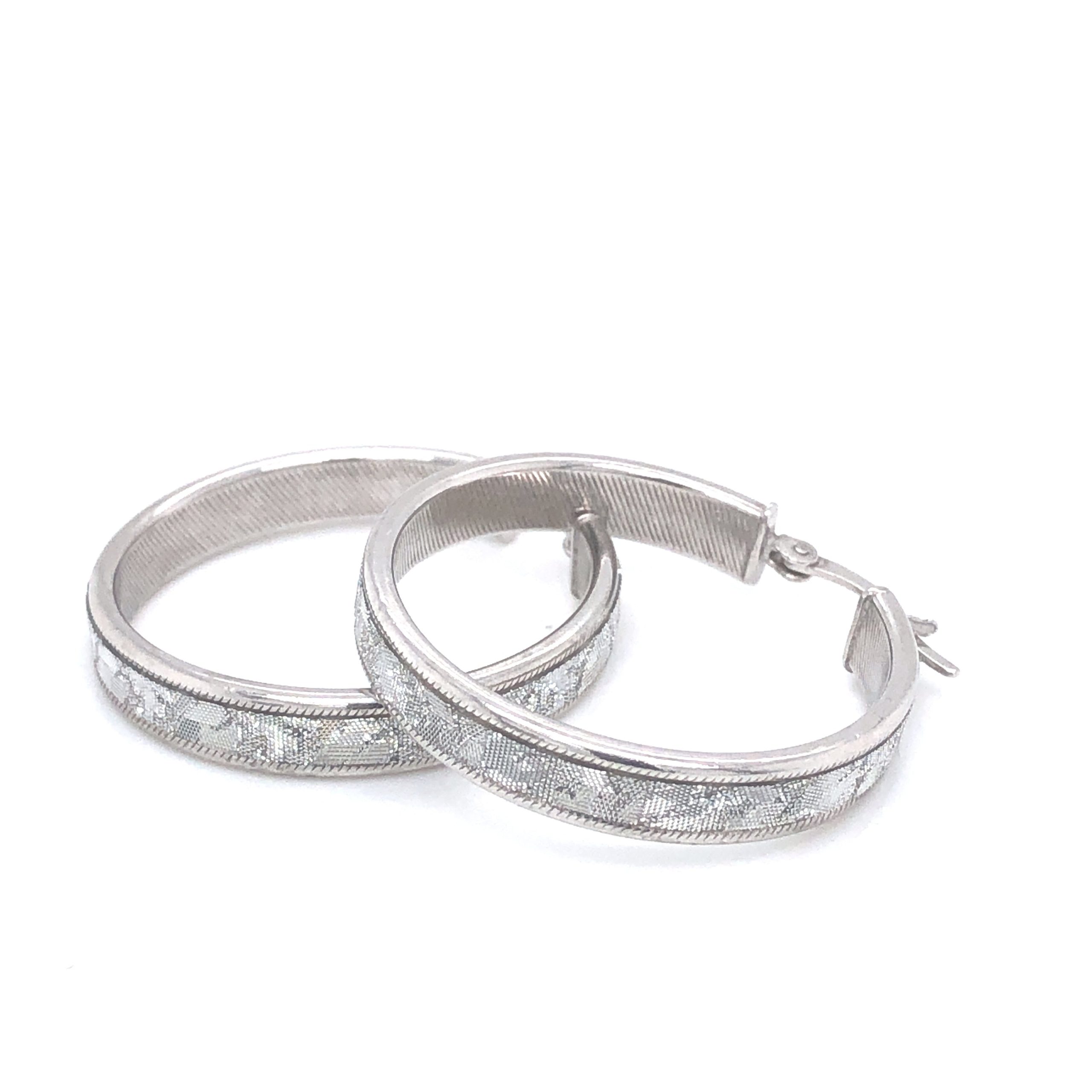 Multi-Glitter Sterling Silver Hoop Earrings