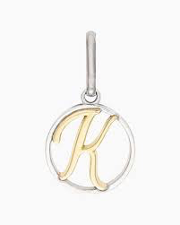 Two-Tone Letter K Charm (Silver/Gold)