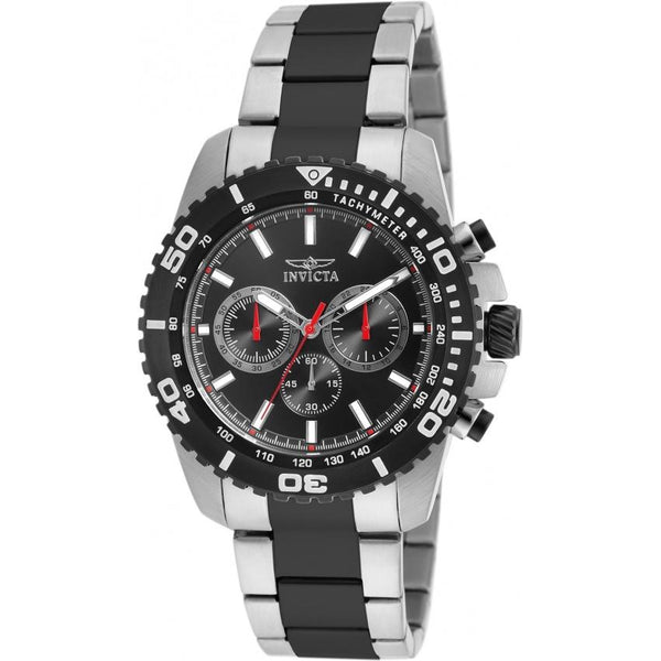 Invicta Men's 19844 Pro Diver Chronograph Black and Silver Stainless Steel Watch