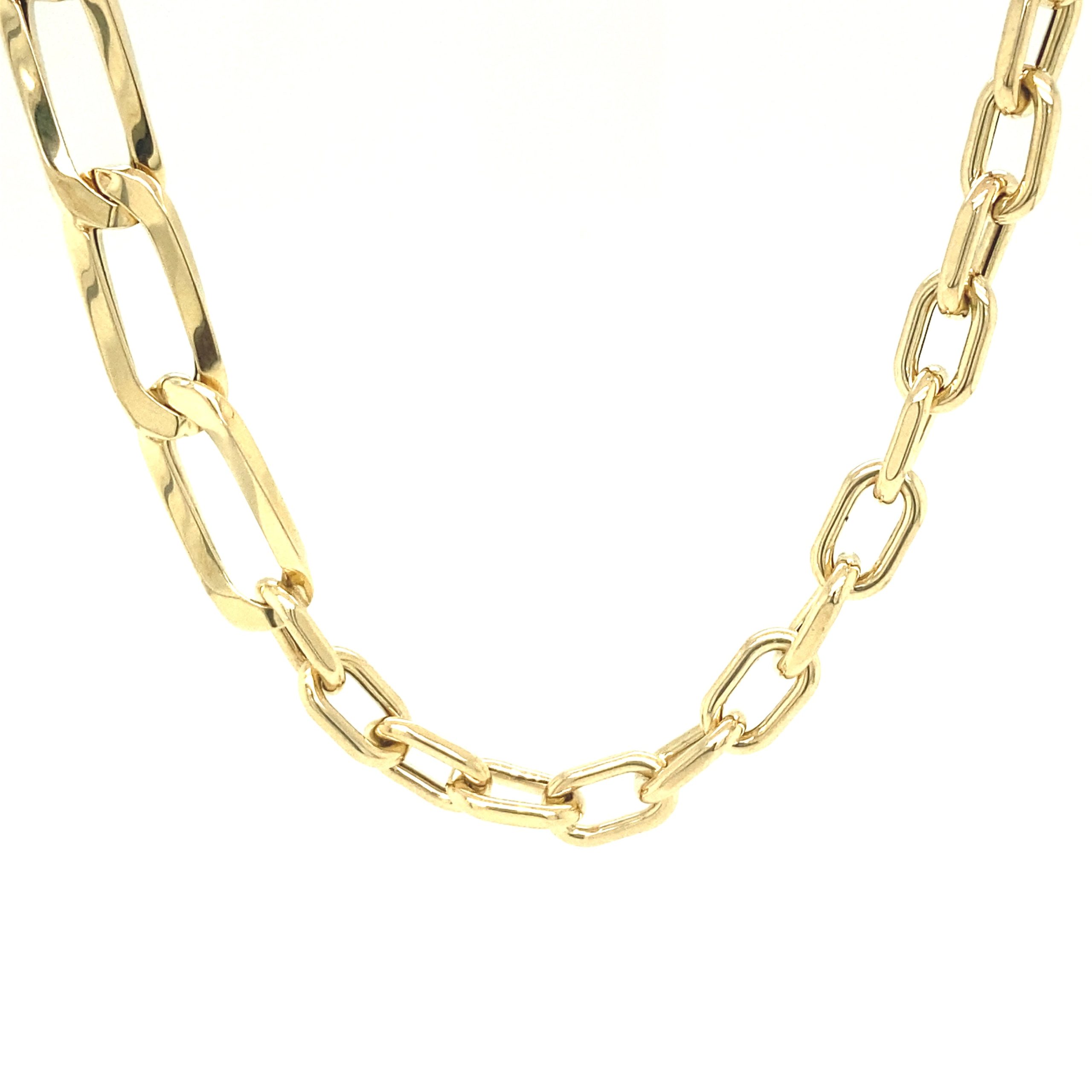 14k Gold Paper Clip Link with Chain Bracelet
