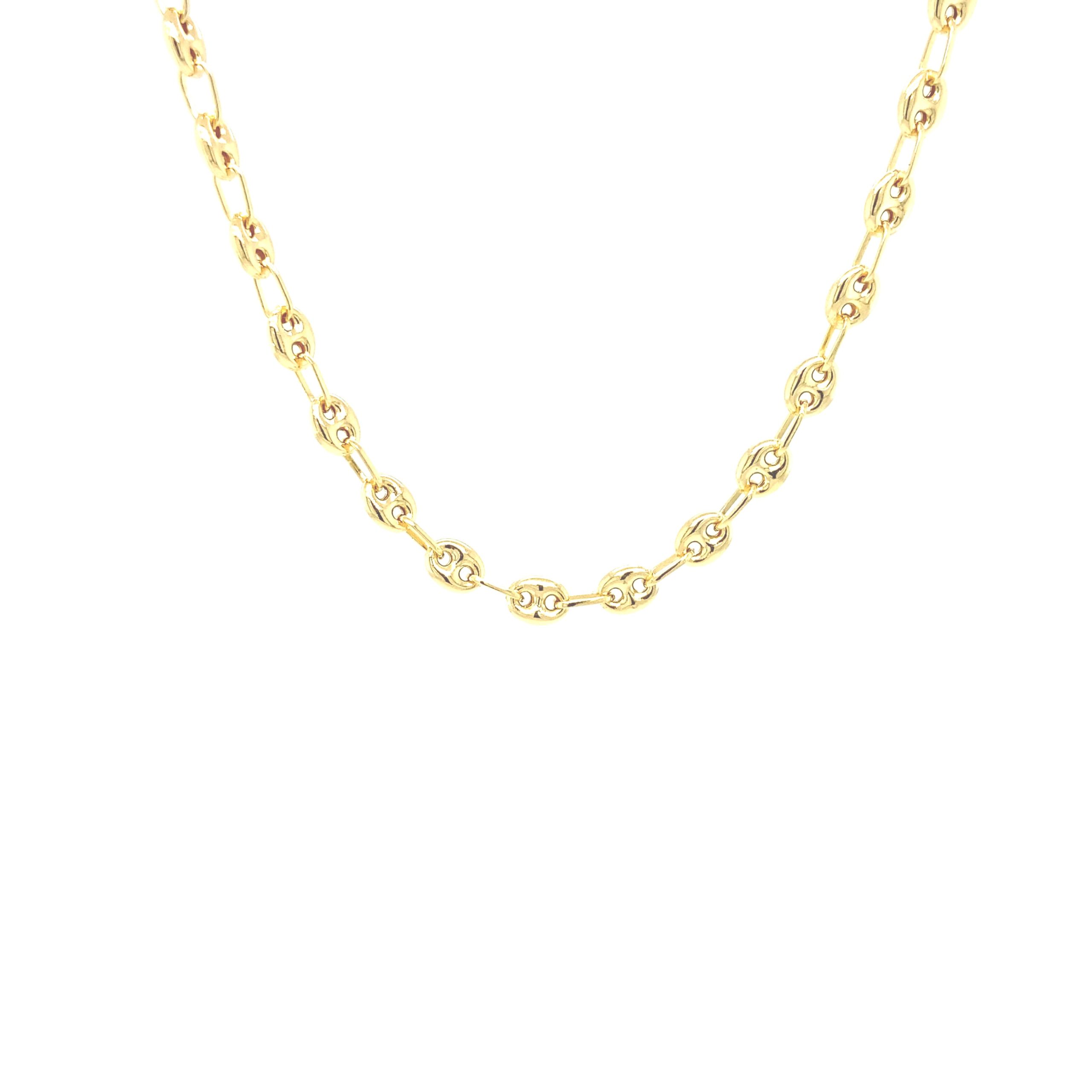 14K PUFF MARINER CHAIN