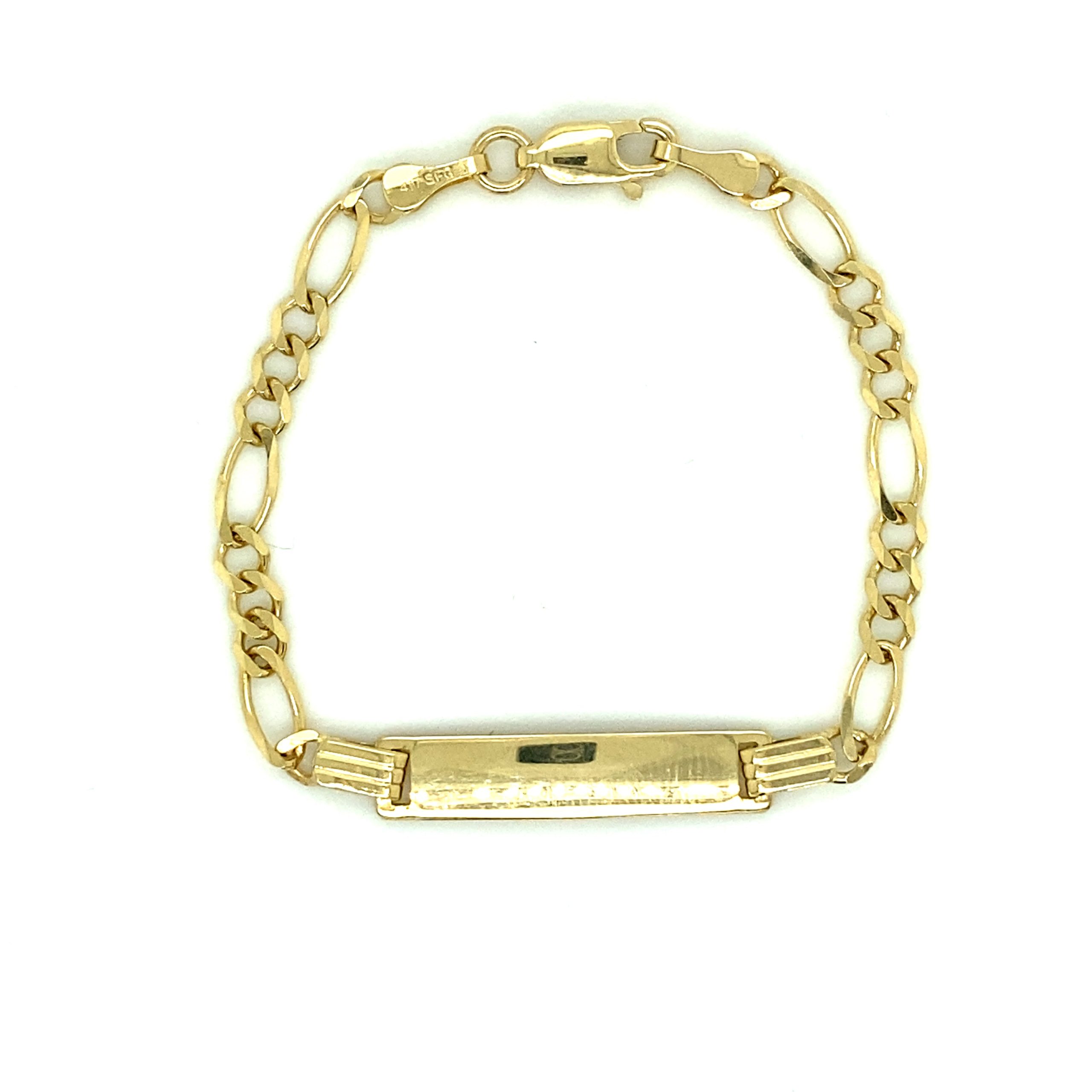 BABY FIGARO BRACELET WITH ENGRAVING PLAQUE