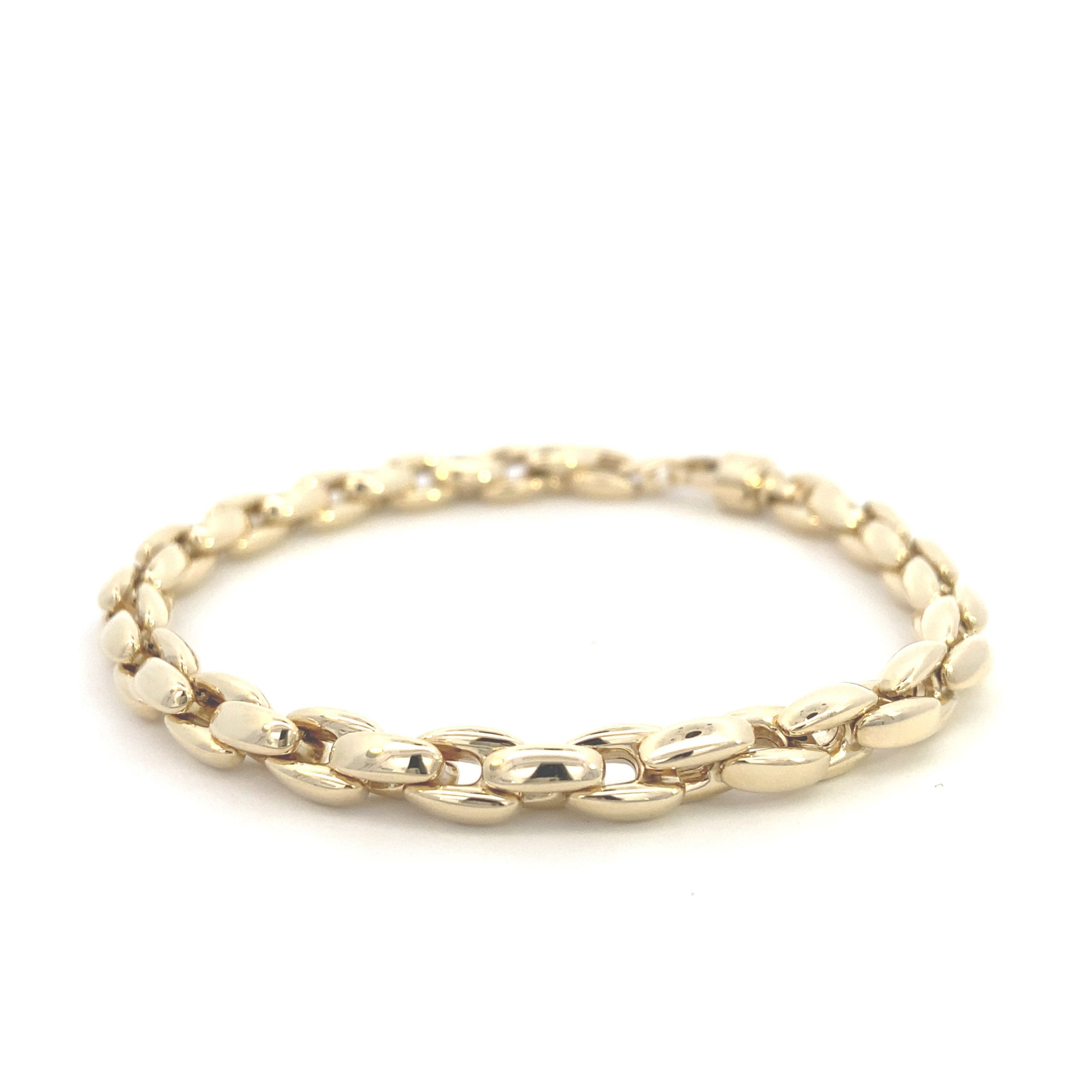 14K Gold Oval Bold Link Bracelet