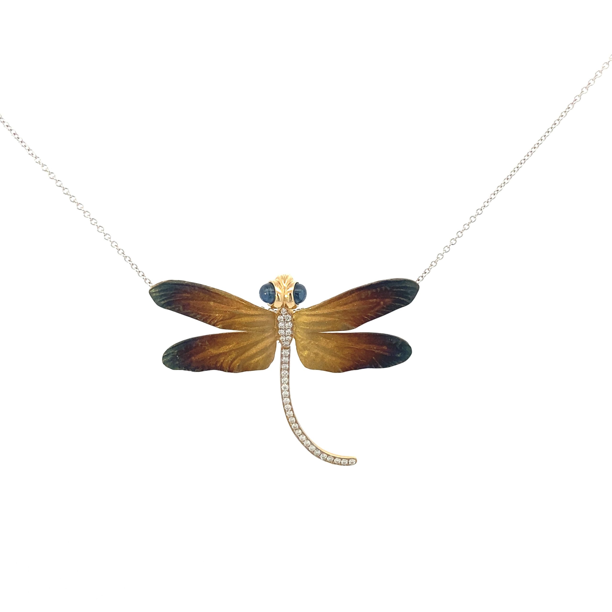 Simon G 18K Dragonfly Necklace with Diamonds