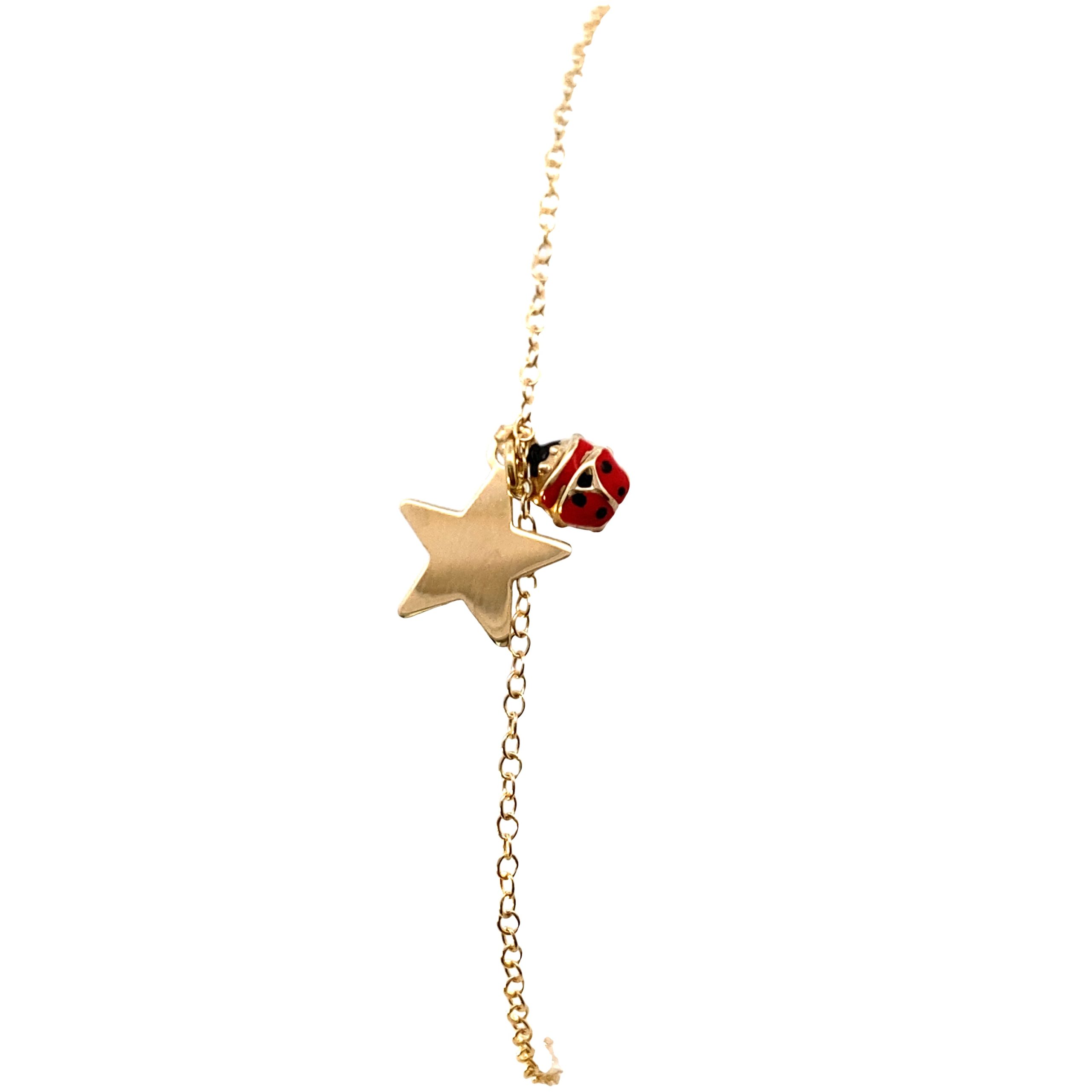 14K Gold Lady Bug Bracelet