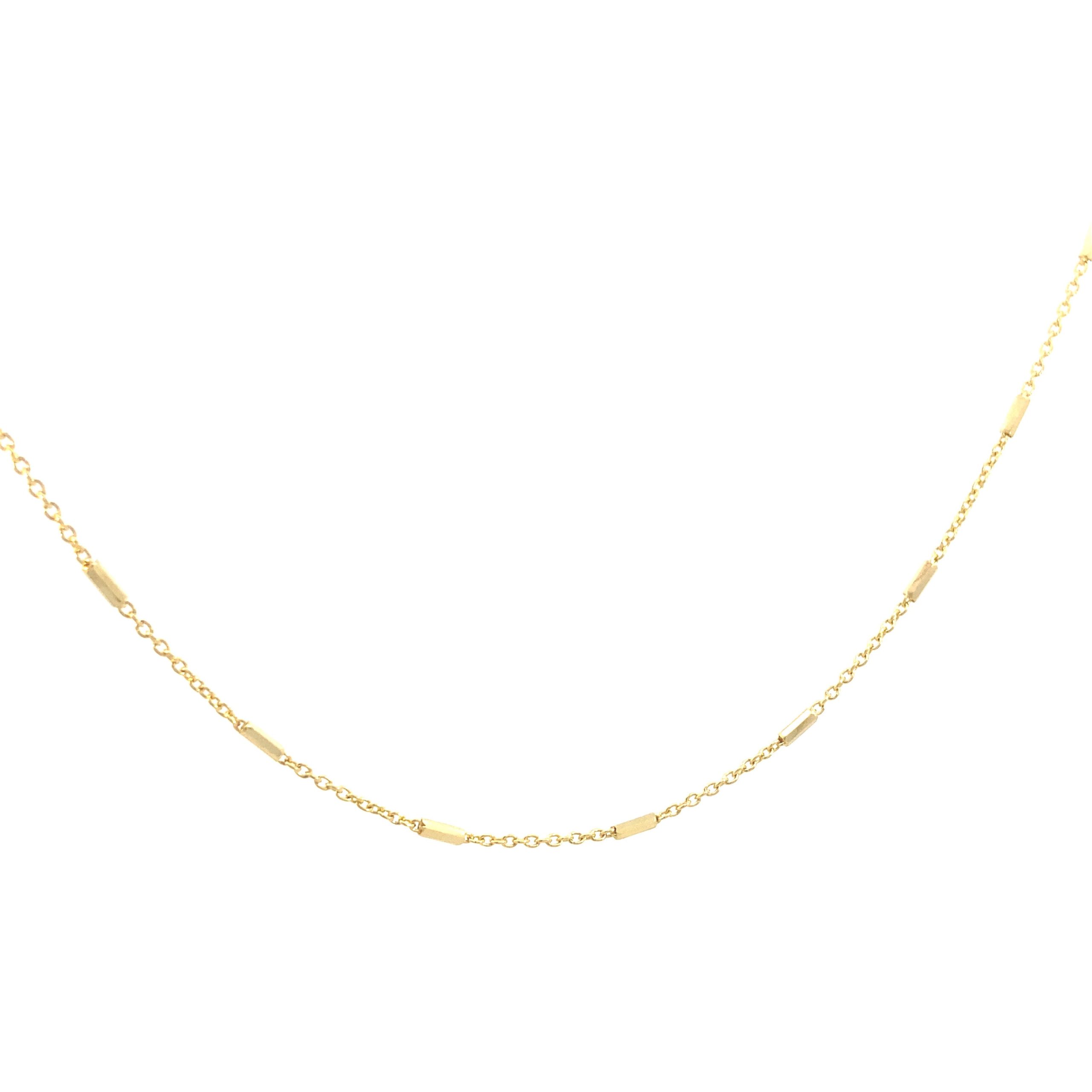 14K Gold Barrel Link Chain