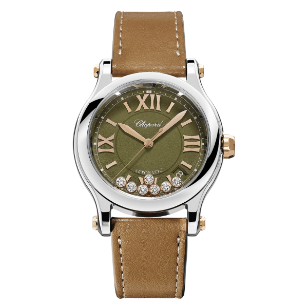 Chopard Happy Sport 36mm Khaki Green Automatic Ladies Watch - 278559-6028