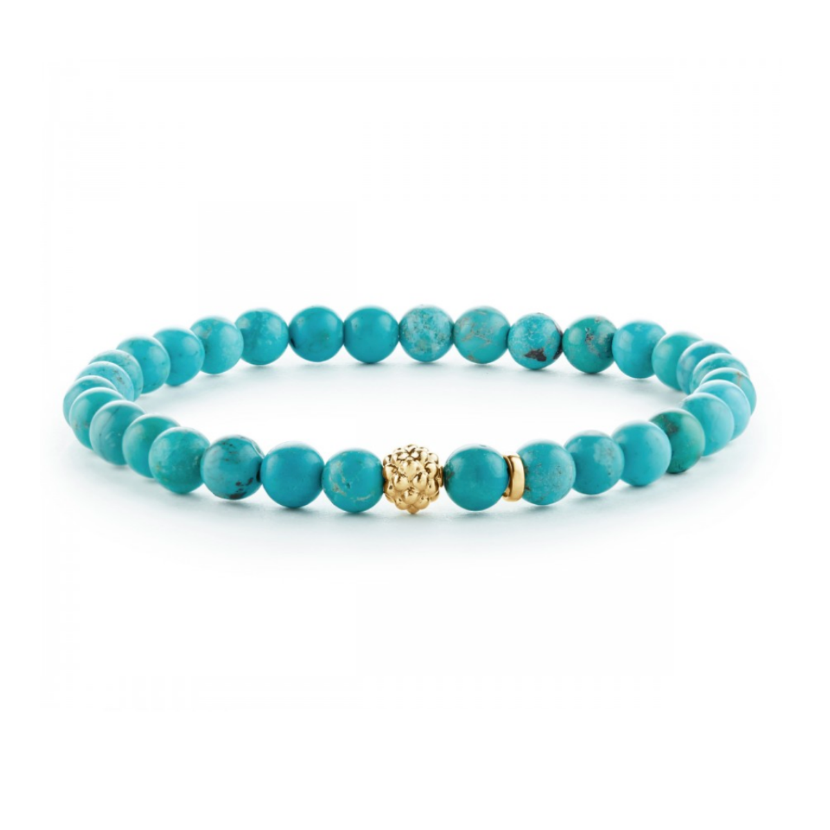 Lagos Caviar Icon Turquoise Gold Station Bead Bracelet - 05-10262-TM