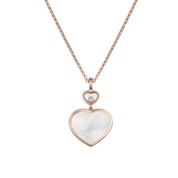 Chopard 18k Rose Gold Happy Hearts Mother of Pearl Pendant - 79A075-5301