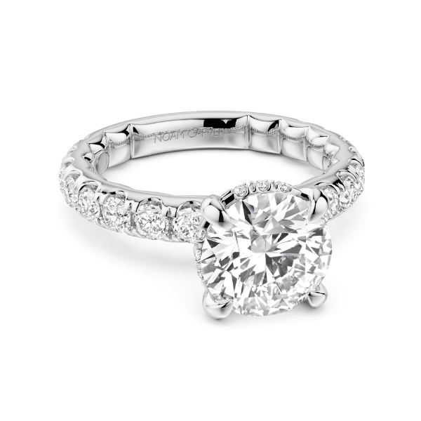 Noam Carver 18K White Gold Round Brilliant Engagement Ring - LU002-01WS28A