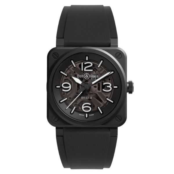 Bell & Ross BR-03 Skeleton Black Ceramic - BR03A-BL-SKCE/SRB