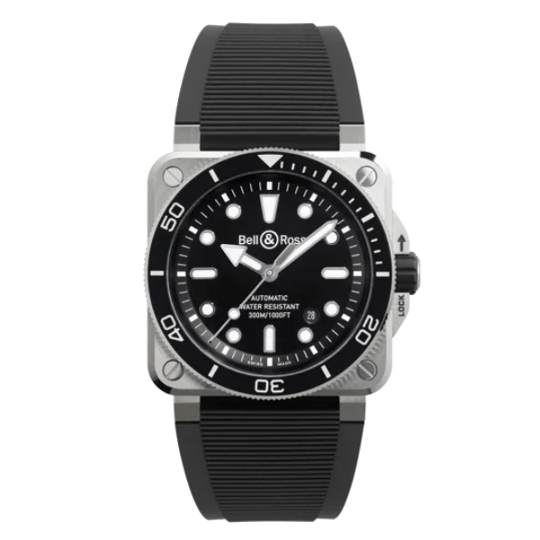 Bell & Ross BR-03 Diver Black Steel 42mm - BR03A-D-BL-ST/SRB