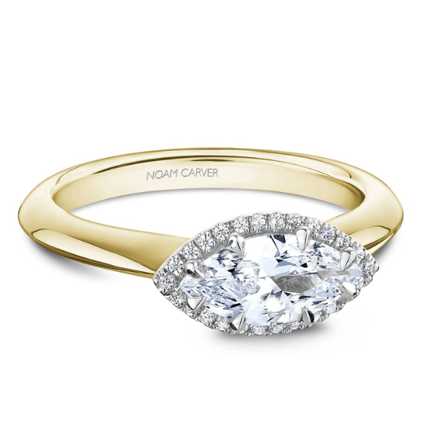 Noam Carver 14K Yellow Gold Marquise Diamond Halo Engagement Ring - R062-01YWM-FCYA