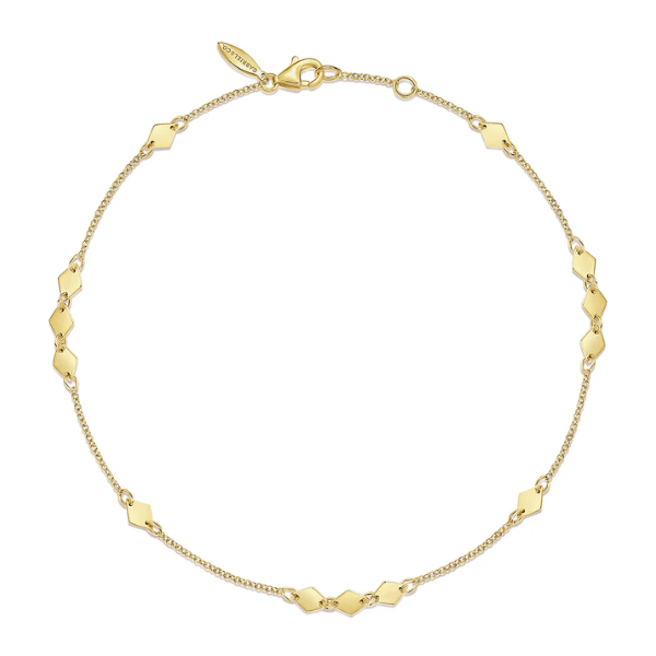 Gabriel & Co 14K Yellow Gold Chain Bracelet with Diamond Shaped Stations - AB943Y4JJJ