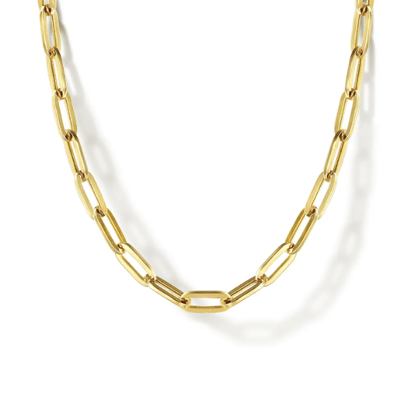 Gabriel & Co. 14K Yellow Gold Paper Clip Chain Necklace - NK6769H-17Y4JJJ