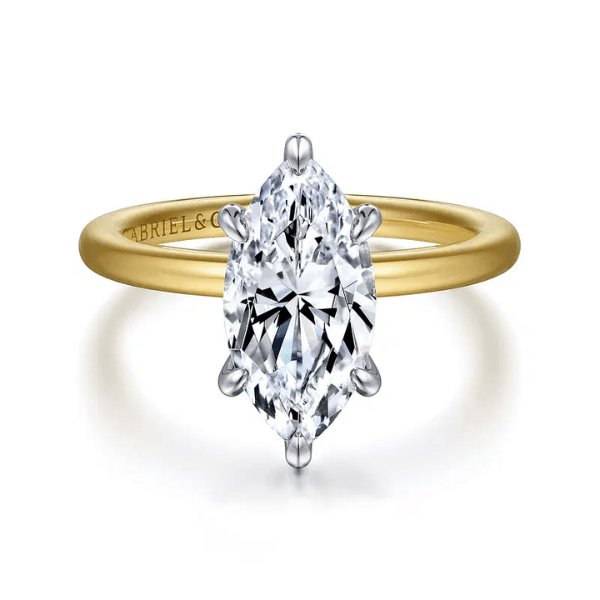 Gabriel & Co 14k Yellow Gold Marquise Hidden Halo Diamond Engagement Ring - ER15972M8M44JJ