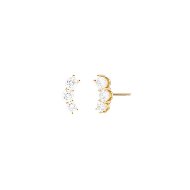Melissa Kaye 18K Gold Aria Triplet Stud - E1715A