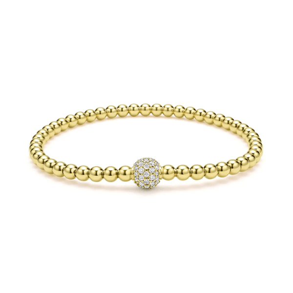 Lagos 18K Gold & Diamond Bead Bracelet - 05-10401-DD7