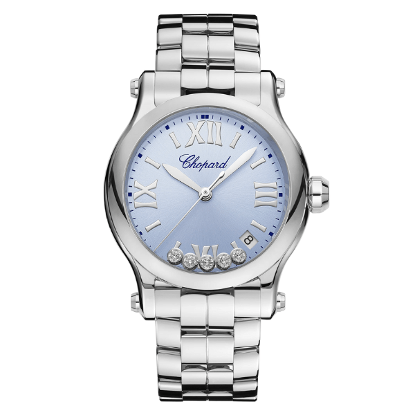 Chopard Happy Sport Light Blue 36mm Ladies Watch - 278582-3008