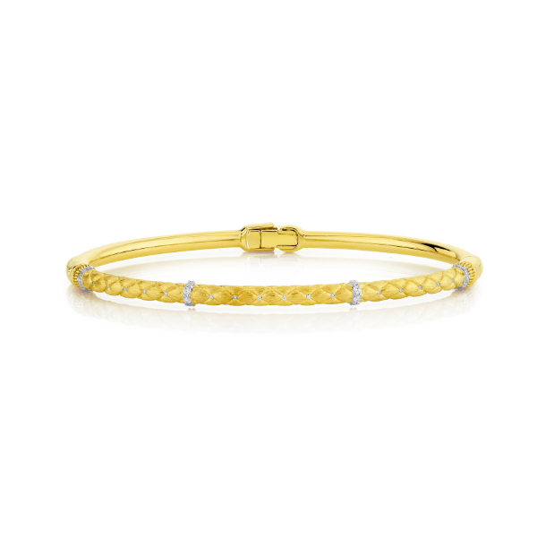 Sloane Street 18k Yellow Gold Quilted Diamond Bracelet - SS-B010L-WDCB-Y