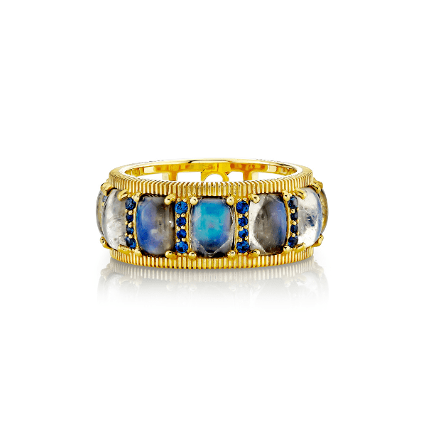 Sloane Street 18k Yellow Gold Blue Sapphire & Moonstone Band - SS-R005K-MS-BS-Y