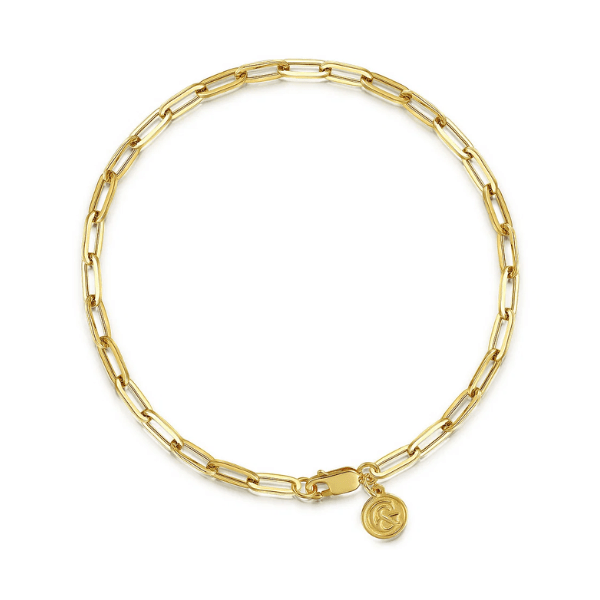 Gabriel & Co 14K Yellow Gold 7 inch Hollow Paperclip Chain Bracelet - TB4674Y4JJJ
