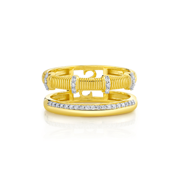 Sloane Street 18k Yellow Gold Double Row Band- SS-R006L-WDCB-Y-7