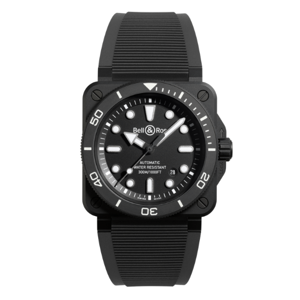 Bell & Ross BR-03 Diver Black Matte Ceramic 42mm - BR03A-D-BL-CE/SRB