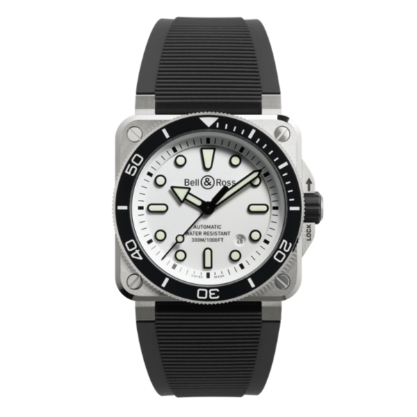Bell & Ross BR-03 Diver White Steel 42mm - BR03A-D-WH-ST/SRB