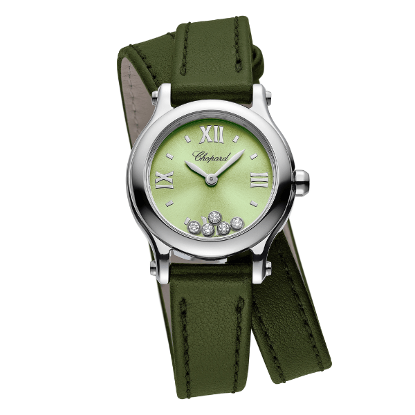 Chopard Happy Sport Green Dial 25mm Stainless Steel Watch - 278620-3005