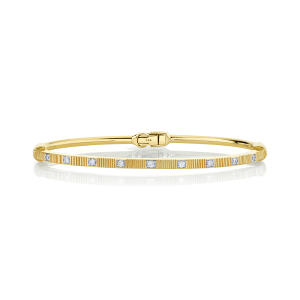 Sloane Street 18k Yellow Gold Strie Diamond Bracelet - SS-B005I-WDCB-Y