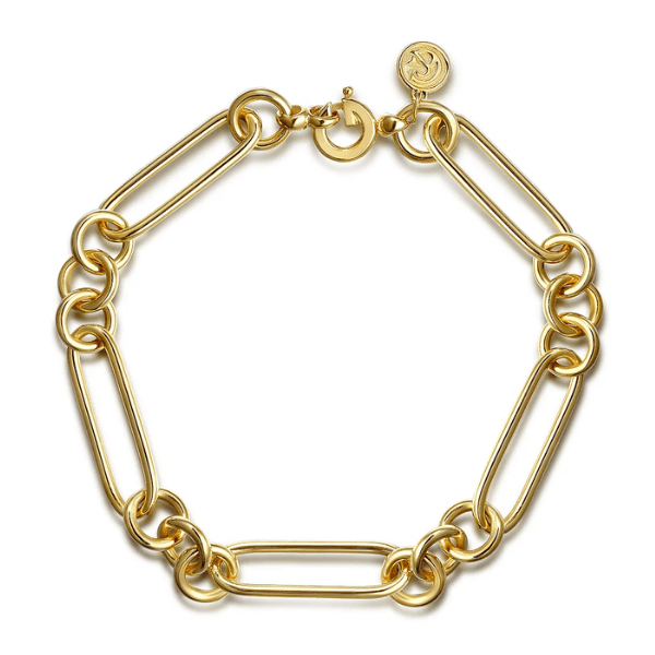 Gabriel & Co 14K Yellow Gold Hollow Tube Link Chain Bracelet - TB4933-75Y4JJJ