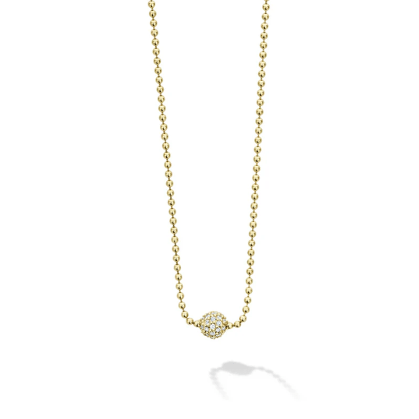 Lagos Gold Diamond Sphere Necklace - 04-10380-00ML