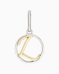 Two-Tone Letter L Charm (Silver/Gold)
